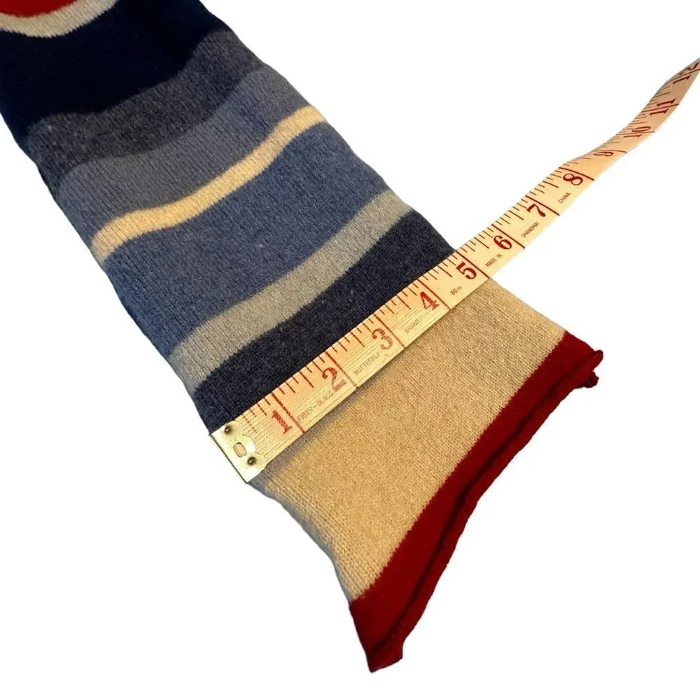 Just Jeans Lambswool Blue Red and White striped Neck scarf
